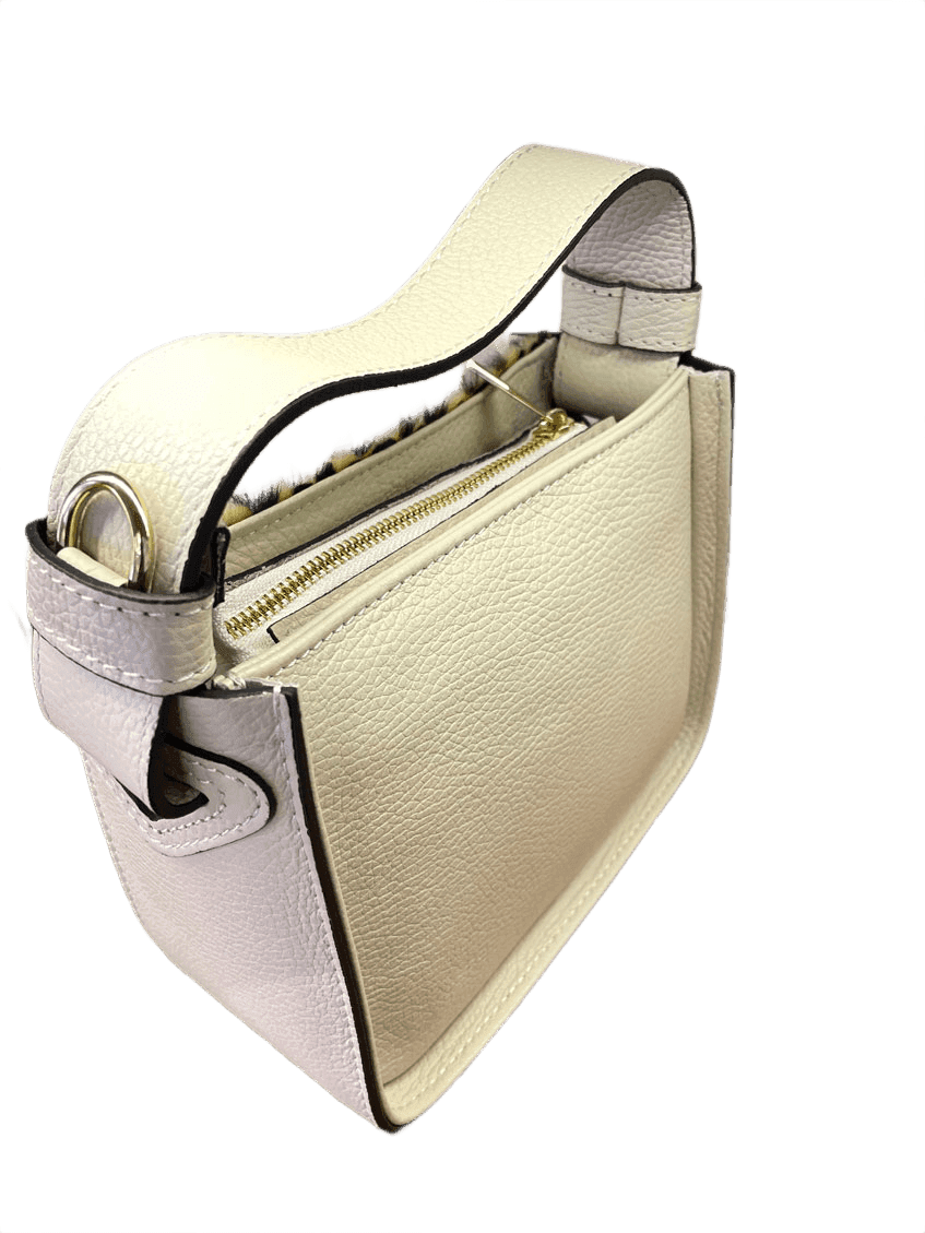 Massimiliano Incas Genuine Leather Dual face off-white and leopard print mini bag view 2