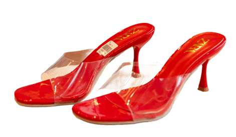 Zara Square-toe clear vinyl strap heel view 2